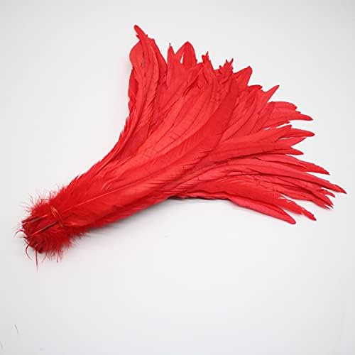 Pumcraft Feather for Craft 50pcs 35-40cm Feathers de cauda de galo natural para artesanato S Decoração Feather