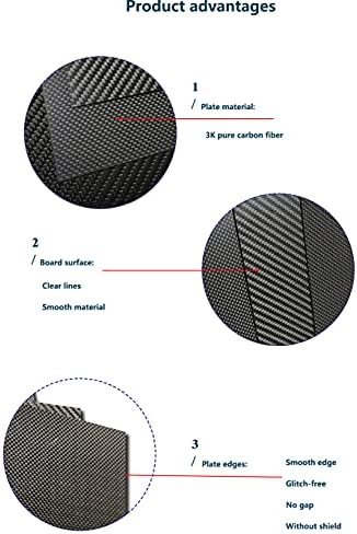 Painel da placa de placa de fibra de fibra de carbono de 3K para aviões RC, 40cm/15.7inx50cm/19.6inx8mm