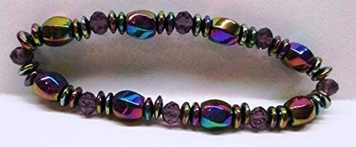 Pedra natural colorida de ímã de hematita hematita metal saúde terapia magnética Bracelets para homens jóias