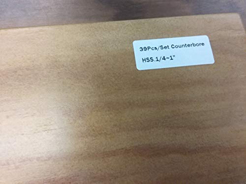 39 PCS/SET HSS Intercambiável Countrebore piloto definido na caixa de madeira 510-IDX