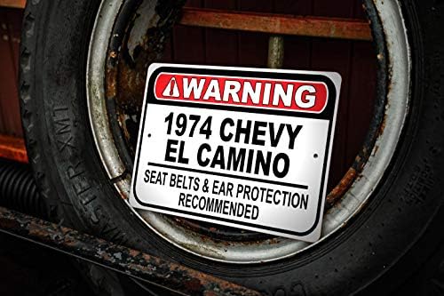1974 74 Chevy El Camino Seat Belt Recomendado Recomendado Sinal de carro, sinal de garagem de metal,