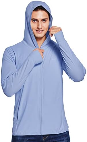 Willit Men's UPF 50+ jaqueta leve Proteção solar Capuz de casca UV Caminhada de pesca camisa de manga comprida