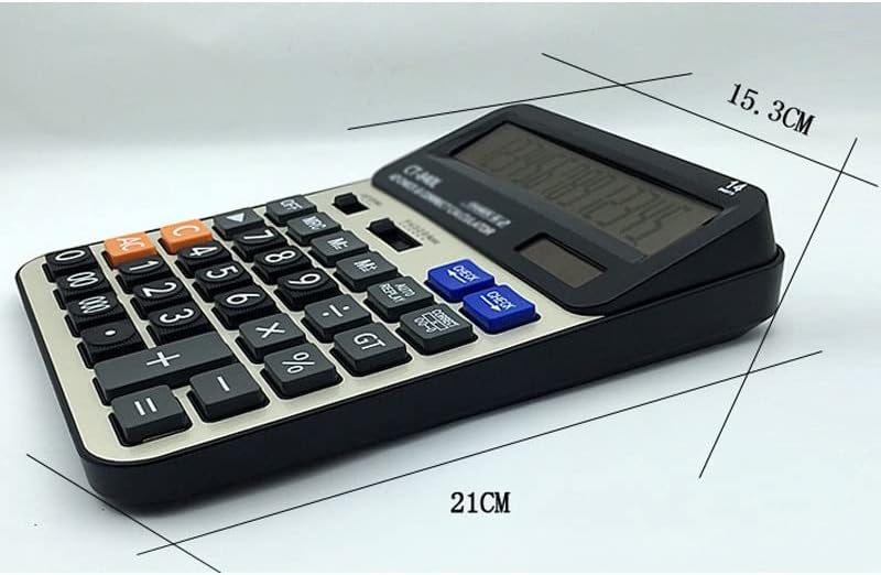 CuJux 14 dígitos calculadora aritmética Botões mecânicos calculadora de exibição grande científica
