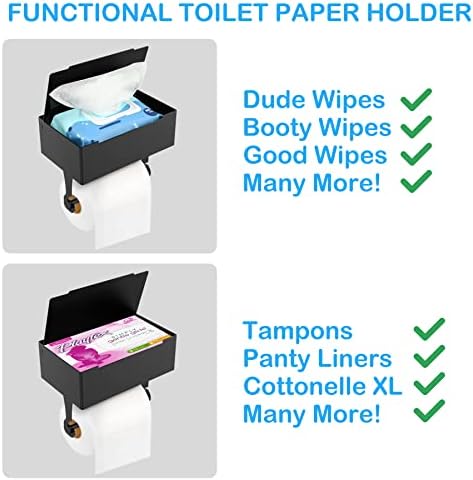 Suporte de papel higiênico adesivo com prateleira e armazenamento - suporte de papel higiênico