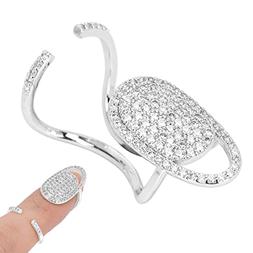 Anéis de unhas femininas, anéis de tampa de unhas anéis de decoração de dedos ajustáveis ​​belo índice