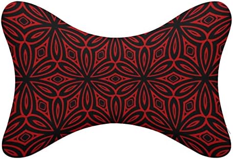 Almofado de pescoço de carros de carros de carros impressos da bandana geométrica vermelha 2 PCs de cabeça