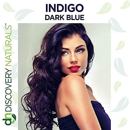Discovery Naturals - Indigo Blue Dark Bair Natural Cor para homens e mulheres, corante de cabelo