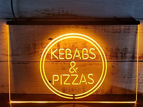 DVTEL Custom Kebabs Pizzas LED LED NEON SIGN, Luzes de neon de festas de fast food USB Dimm