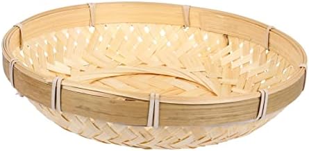 Bestonzon Bamboo Basket Caixas de armazenamento decorativo Decor de mesa de mesa tecida Bestas de armazenamento