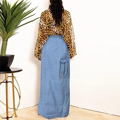 Mini saias de cintura alta feminina Mini saias camuflagem Botão dividida Salia corporcão com bolsos Moda