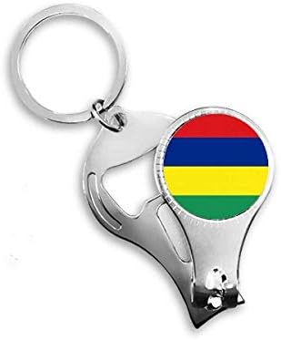 Maurício Flag National Africa Country Nipper Ring Ring Key Chain Bottle Abridor de garrafa Clipper