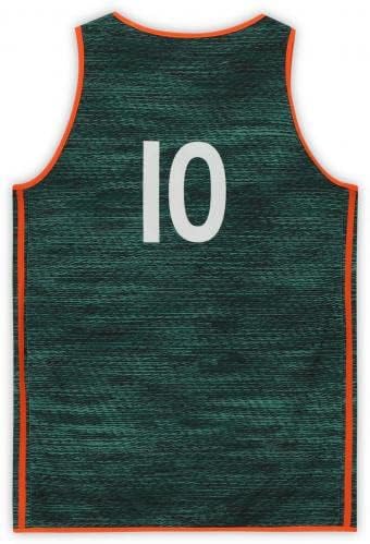 Memorabilia Sports Miami Hurricanes emitiu a camisa reversível 10 Green Green do programa de basquete - Tamanho