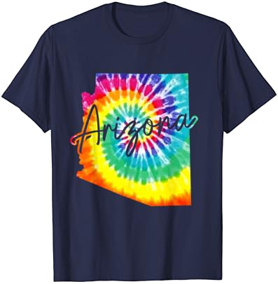 Arizona Tie Dye State Mapa Orgulho Hippie Vintage Retro T-Shirt