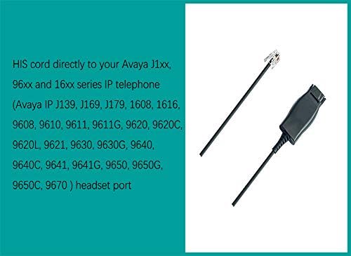 Avaya Headset HD Voice com seu adaptador compatível com o modelo Avaya 1600, 9600, J100 Series IP Phones,