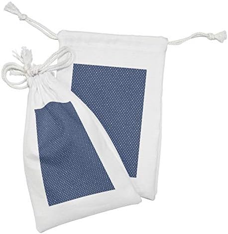 Conjunto de bolsas de tecido azul marinho de Ambesonne de 2, padrão de bolinhas nostálgicas misturadas