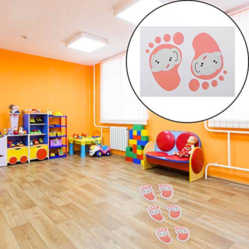 Kisangel 12 pares pegada de bebê adesivo de piso de piso de garoto impressão de pé decalque rosa crianças