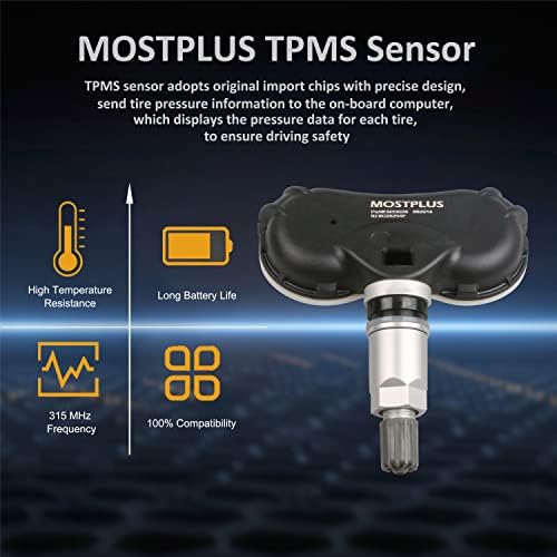 MostPlus 42607-0C050 Sistema de monitoramento de pressão dos pneus Sensor 315MHz Compatível