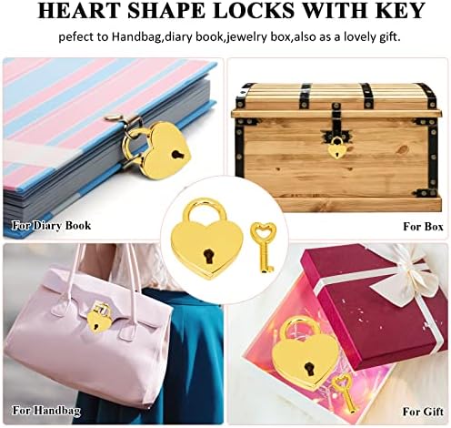 Love Lock, Veyocilk 2 PCs Mini amarelo -amarelo em forma de coração bloqueio pequeno cadeados fofos