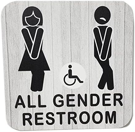 Todo o sinal de banheiro de gênero para negócios, placar de banheiro do restaurante unissex,