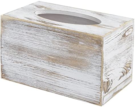 Mygift rústico tampa de caixa de lenços de madeira de madeira maciça rústica, suporte de tecido retangular