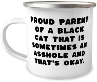 Presentes épicos de gato preto, orgulhoso pai de um gato preto que às vezes é um idiota, caneca