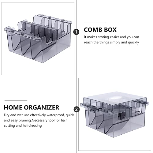 Lurrose Clipper Guard Organizador Caixa de armazenamento de plástico com tampa 8 grades barbearia caixa de pente