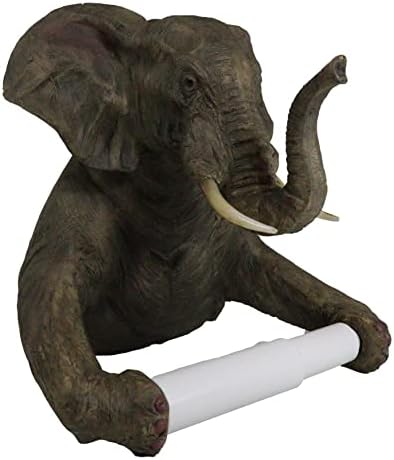 EBROS PACHYHERM Servo Safari Elephant segurando o papel de papel higiênico Home Decor Figurine Decoração Excelente