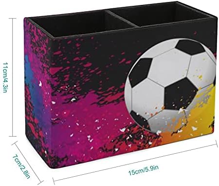 Splashes coloridos de Nudquio com bola de futebol PU PU Couro Lápis Caixa de contêiner organizador