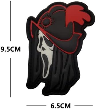 Máscara de fantasma gritando PVC Militar Tactical Moral Patch Badges emblema Applique Hook Patches para acessórios