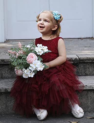 Cilucu Baby Girls Maxi Dress Dress Tutu Sleesess Flower Girls Vestres V-Back A-Lined