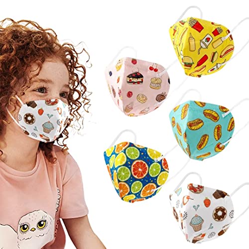 Kids KN95 Máscaras faciais 50pc, máscaras faciais descartáveis ​​para crianças, máscaras KN95 com tie-dye