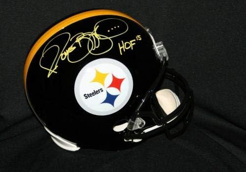 Jerome Bettis assinou Hof 15 Pittsburgh Steelers Réplica Capacete Autograph PSA - Capacetes NFL autografados