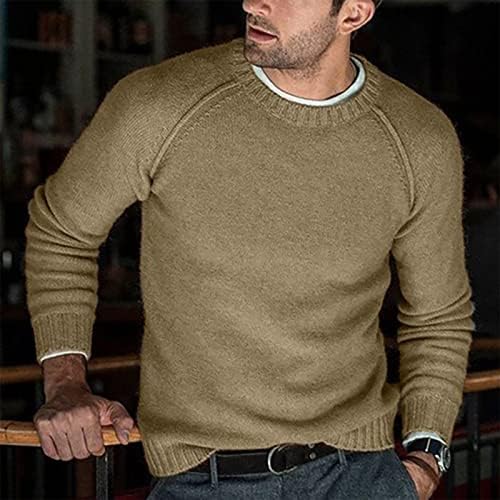 Ymosrh suéters de outono masculino e inverno malha de malha sólida coloração decorativa suéter masculino