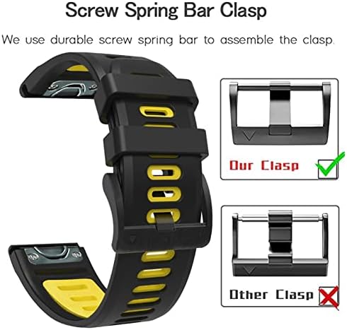 Uncaso Sport Silicone Smart Watch Band para Garmin Fenix ​​7 7x 6x 6 Pro 5x 5 mais 3HR Easy Fit