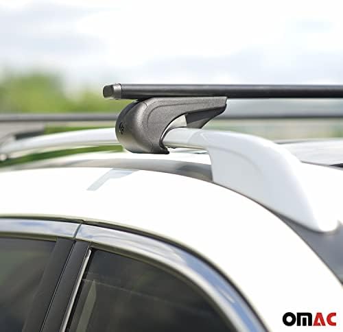 Barras cruzadas de rack de teto OMAC se encaixa no Chevrolet Traverse 2018 a 2023, compatível com trilhos de