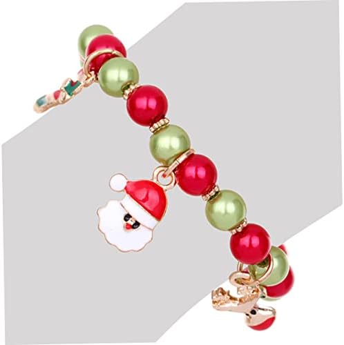 Aboofan 3pcs jóias ligas charme de suprimentos vermelhos bengas de doce férias coloridas férias de natal pulseiras