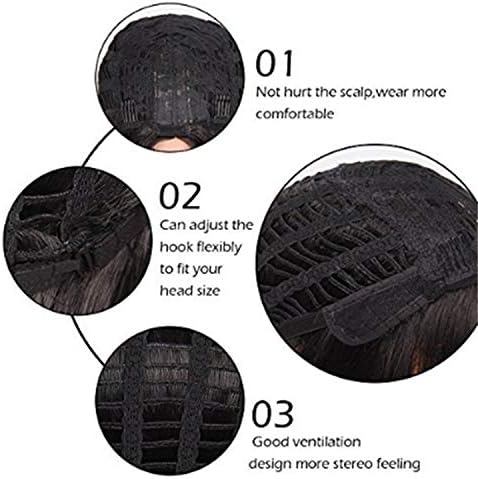 Peruca de cabelo humano preto curto de Andongnywell com uso de cabelo de cabelo de uso diário