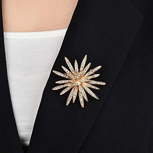 Gyayu Broche Pins for Women ， Tom de ouro Austria Rhinestone Crystal Broche Pins Jewelry