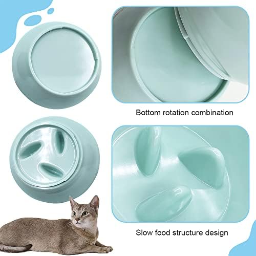 Tigelas de gatos elevadas Design inclinado, tigelas de gato de alimentação lenta elevadas para comida e