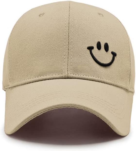 Gegeen Domog Smiley Face Hat Hats Hats Smile Ajuste Basol de Baseball Summer Preppy Y2K Chapéu para
