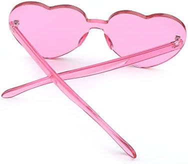 Óculos de sol em forma de coração de amor Yoothink para mulheres óculos de sol sem aro coloridos óculos de sol