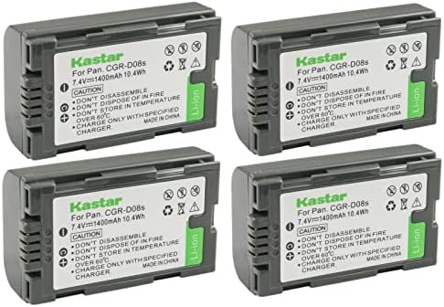 KASTAR 4-Pack CGR-D08 Substituição de bateria para panasonic ag-AC90p, ag-AC90PJ, AG-AC90PX, AG-DVC7, AG-DVC7P,
