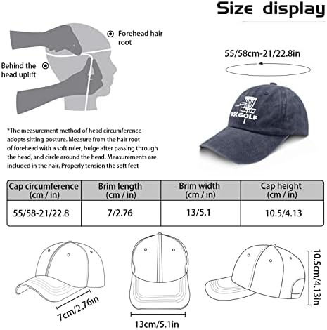 Hat Disc Golf With Basket e Frisbee Baseball Caps for Men Graphic Denim Hats Ajustável