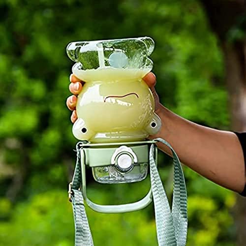 Garrafa de água de sapo verde e fofo, garrafa de água de sapo, garrafa de água esportiva portátil à