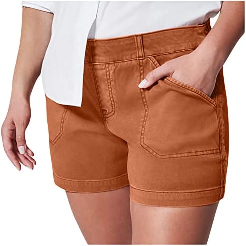 Shorts de lounge femininos de zlovhe, bolsos laterais de sarja macia feminina