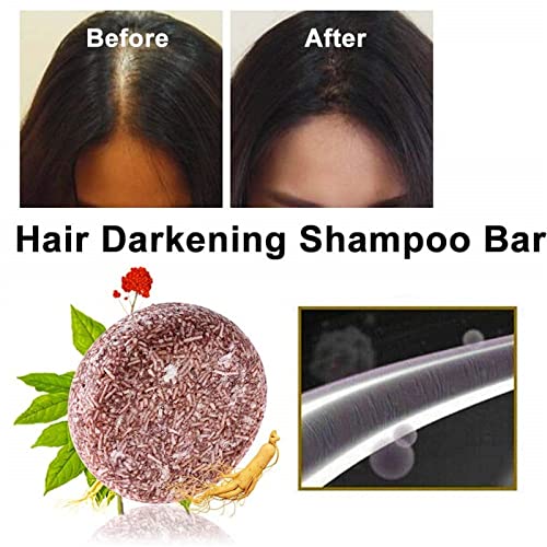 Shampoo de barra de barra reversa cinza orgânica shampoo para cabelos, barra de shampoo escurecimento natural,