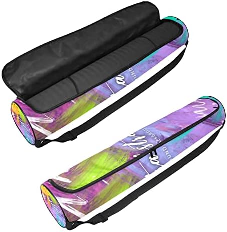 Abstract Colorblock Black Background Yoga Mat Bags Full-Zip Yoga Bolsa de transporte para homens, Exercício