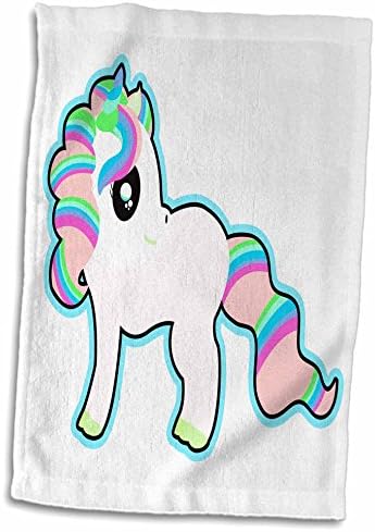 3drose fofo bonito kawaii arco -íris Fantasy Unicorn - toalhas