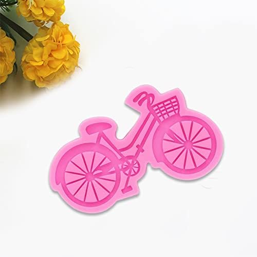 Awcnilacav Bicycle Keychain Molde 3D Silicone Soop Bolo Bolo Fondant Cupcake Chake Decorating Tools Bike Shape