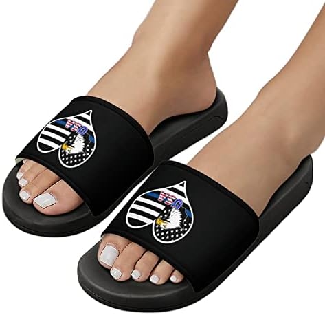 Linha azul fina sandálias de bandeira americana não deslizam chinelos de dedo do pé para massagem banho de chuveiro